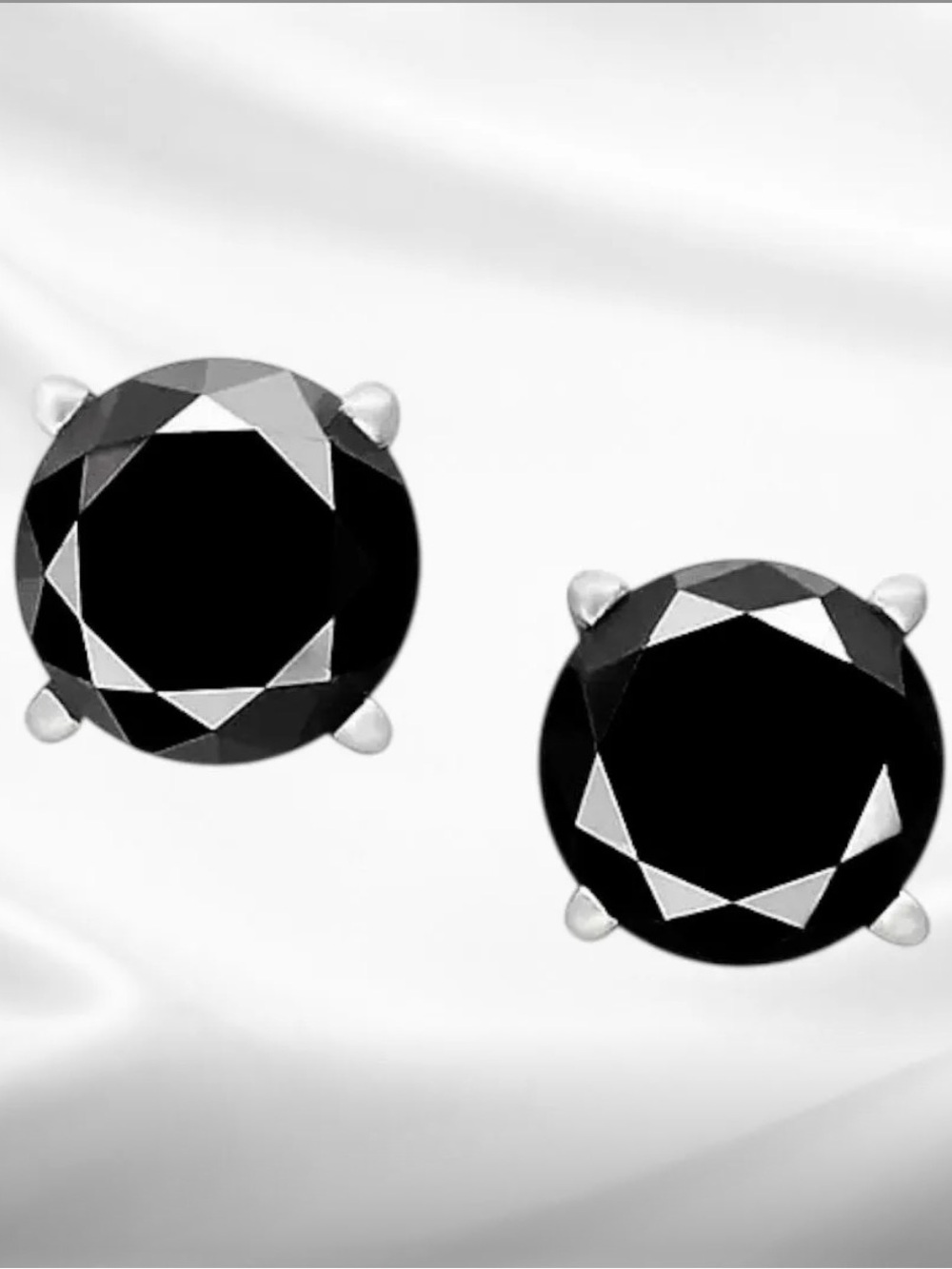 Obsidian 6MM Earrings | 925 Sterling Silver Stud Earrings